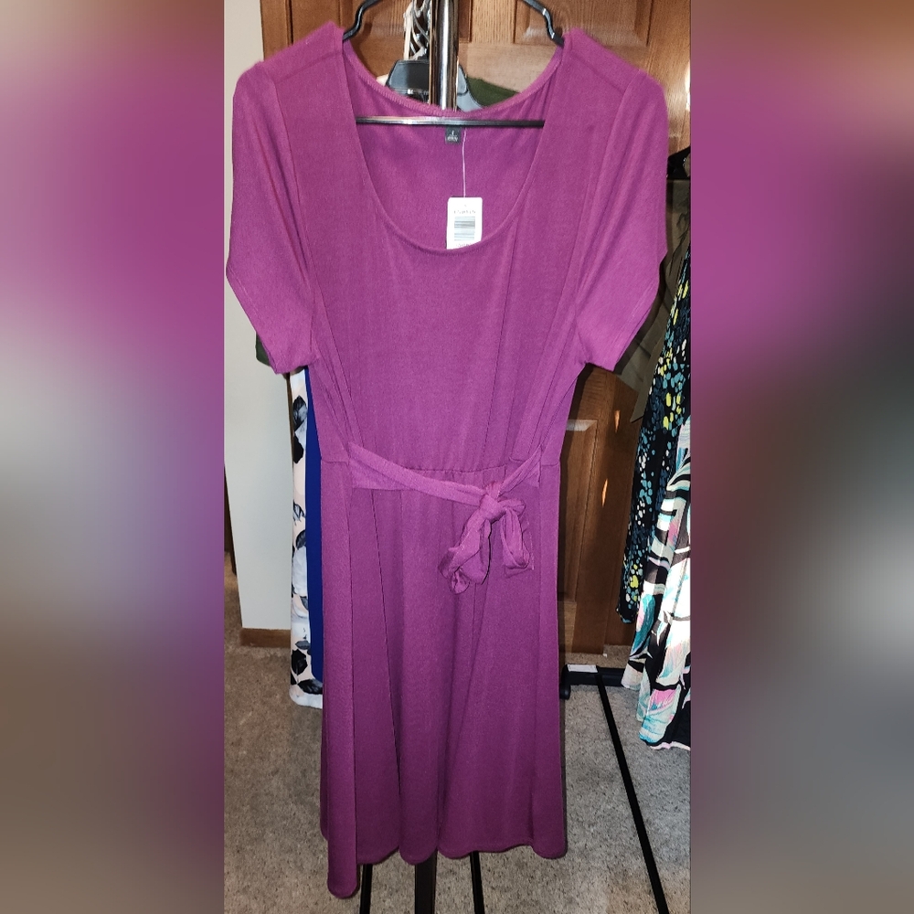 Torrid Purple Jersey Skater Dress Tie waist, NWT